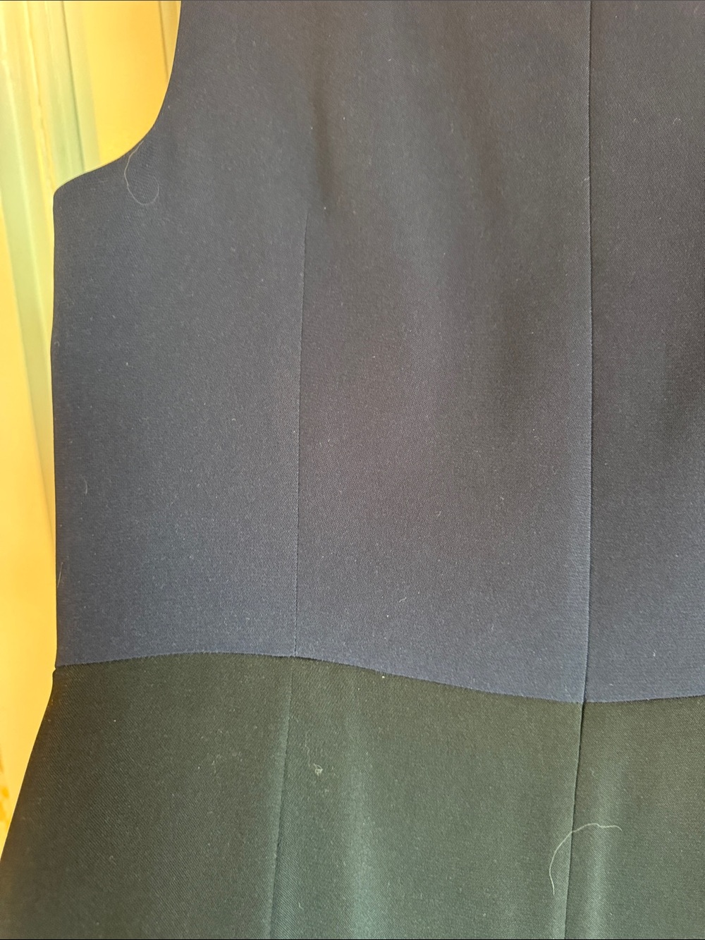 NWOT St. John Sleeveless Colorblock Maxi Dress in White/Navy/Black Fully Lined - Picture 6 of 12